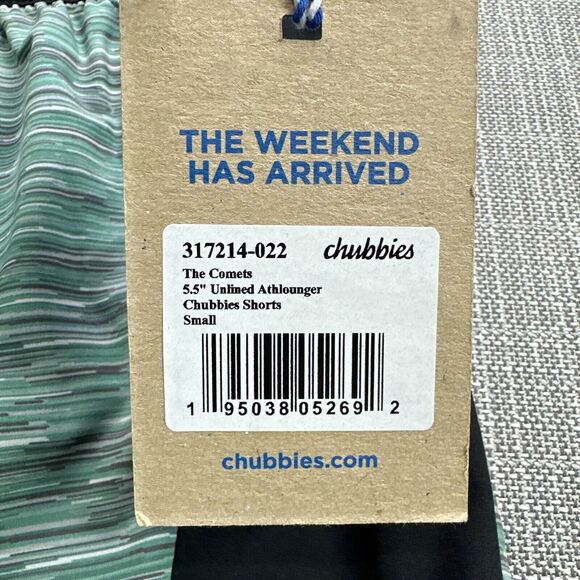 Chubbies Board Shorts Men Small The Comets Athlounger Green Swim Trunks Suit New - Picture 4 of 12